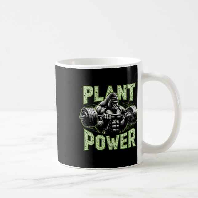 Plant Power Tee - Vegan and Vegetarian Gym Workout Kaffemugg (Höger)