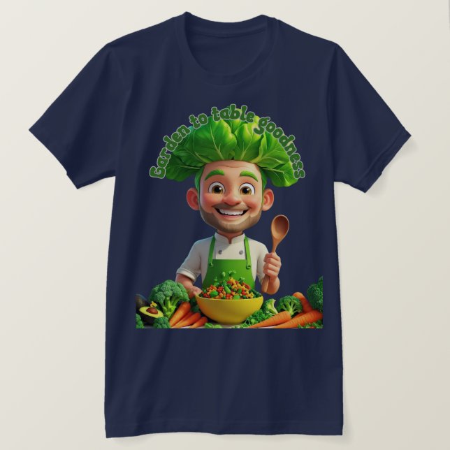 Plant-Powered Chef – Cooking with Kindness T Shirt (Design framsida)