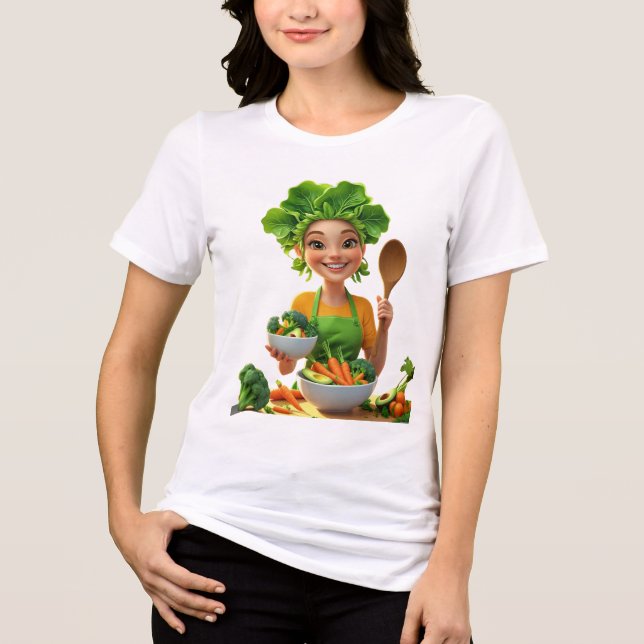 Plant-Powered Chef – Cooking with Kindness T Shirt (Framsida)