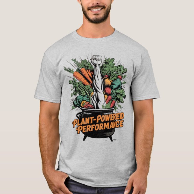 Plant-Powered Performance | Vibrant Vegan Athlete T Shirt (Framsida)