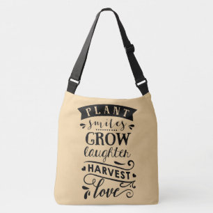 Plant Smile Grow Laughn Harvest Kärlek Bag Axelväska