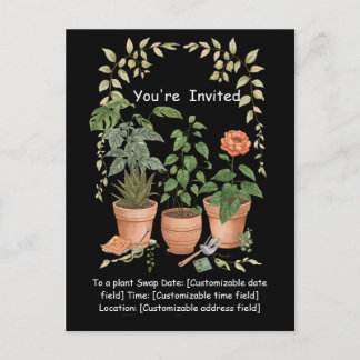 Plant Swap Invitation Earth Day Event Card Helg Vykort