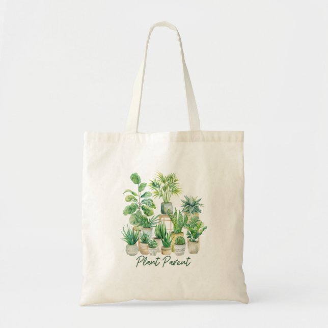 Plant Tote Bag, Plant Älskare Bag Tygkasse (Framsidan)