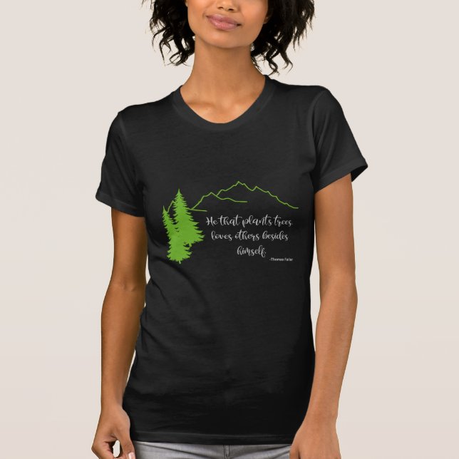 Plant Träd Quote Thomas Fuller Coola Black T-Shirt (Framsida)