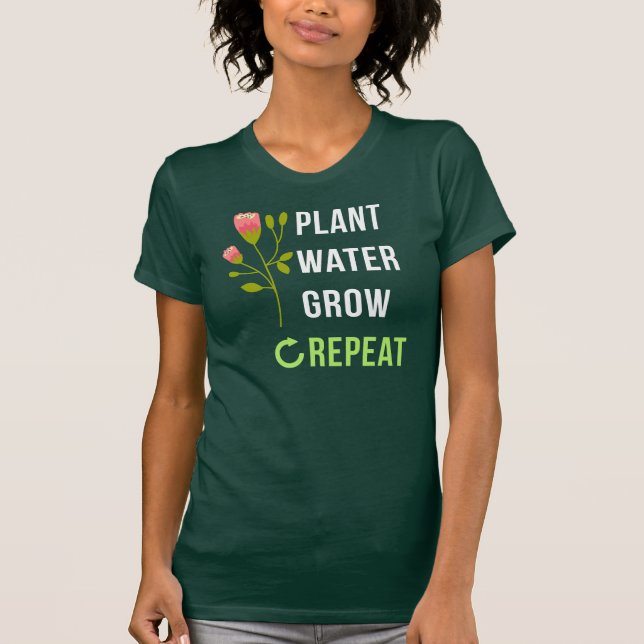 Plant Vatten Grow  T Shirt (Framsida)