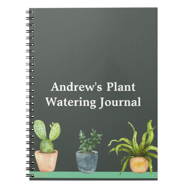 Plant Watering Journal Anteckningsbok (Framsidan)