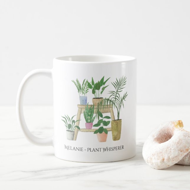 Plant Whisperer - Houseplantor - Monogram Kaffemugg (Med munk)