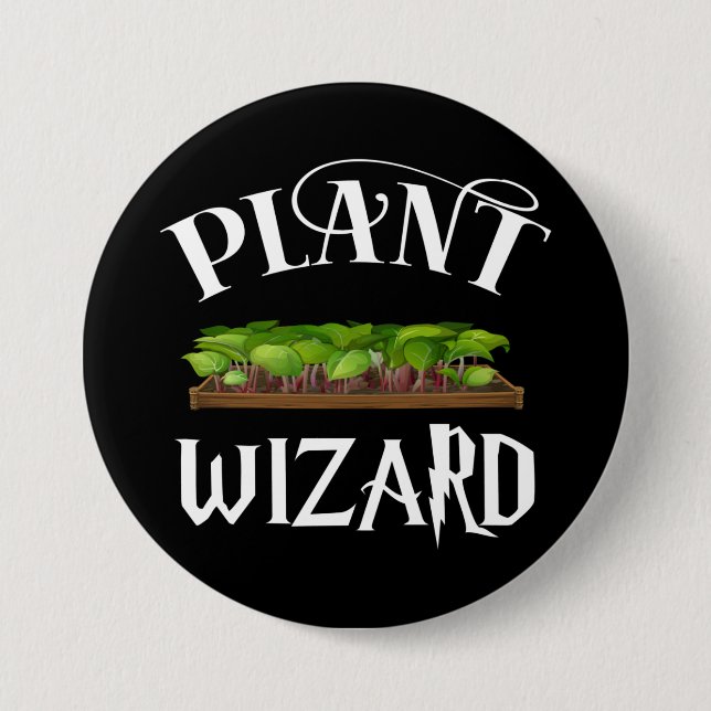Plant Wizard Funny Gardener Knapp (Framsida)