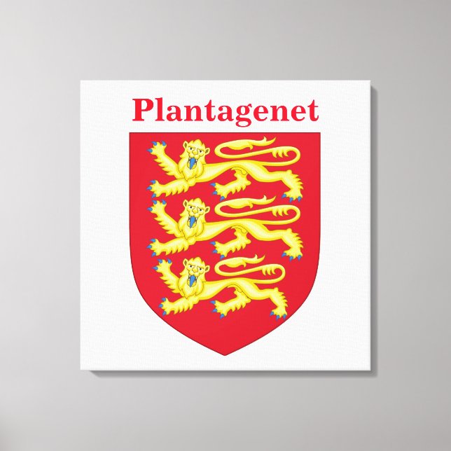 Plantagenet Royal Vapensköld med Namn Title Canvastryck (Framsida)