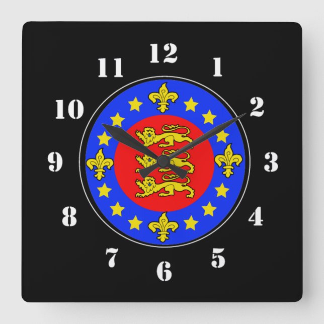 Plantagenets Fleur De Lys Fyrkantig Klocka (Framsida)