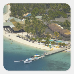 Plantation Island Resort, Malolo Lailai Island Fyrkantigt Klistermärke