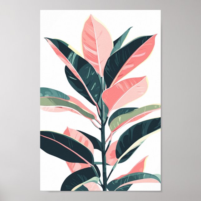 Plante en caoutchouc rose et verte 🌿🌸 poster (Framsidan)