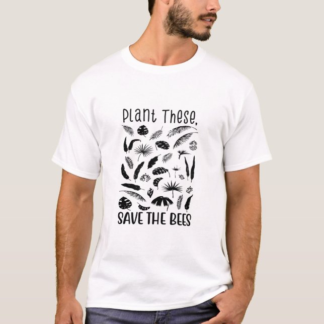 Plantera dessa, Spara bina, vilda bin, inhemska bi T Shirt (Framsida)