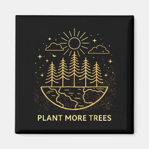Plantera Fler Träd Jordens Dag Natur Miljö Magnet