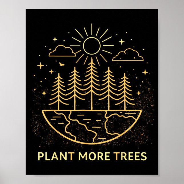 Plantera Fler Träd Jordens Dag Natur Miljö Poster (Framsidan)