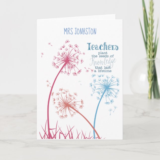 Plantera frön av kunskapscitatet Dandelion Kort (Framsida)