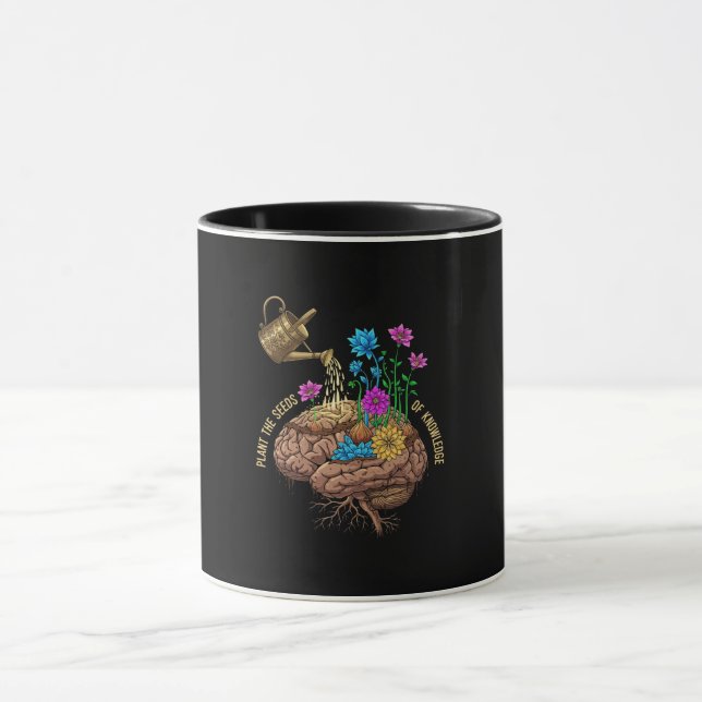 Plantera frön till kunskap | Inspirerande Hjärna Mugg (Center)