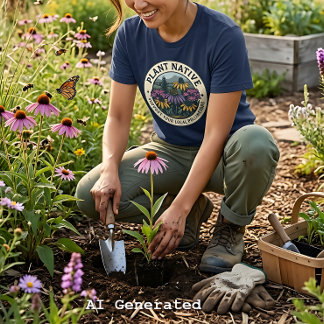 Plantera Inhemsk – Stöd Lokala Pollinerare T Shirt