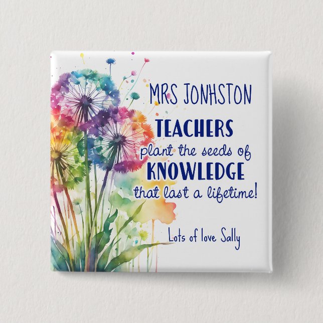 Plantera Kunskapens Frö Knapp, Maskros Knapp (Framsida)