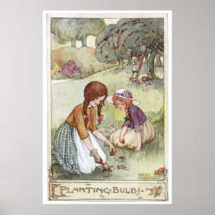Plantera lökar vid den Anne andersson Poster