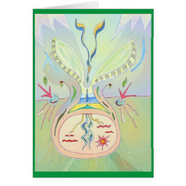 Plantera medveten tanke kärnar ur konstkortet för hälsningskort