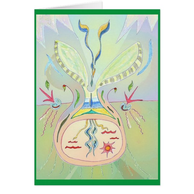 Plantera medveten tanke kärnar ur konstkortet för hälsningskort (Framsidan)