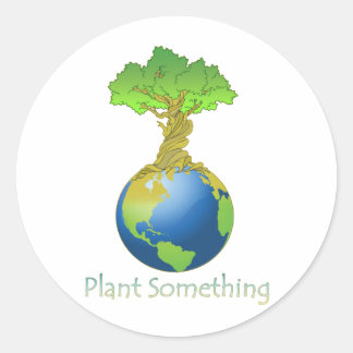 Plantera något runt klistermärke