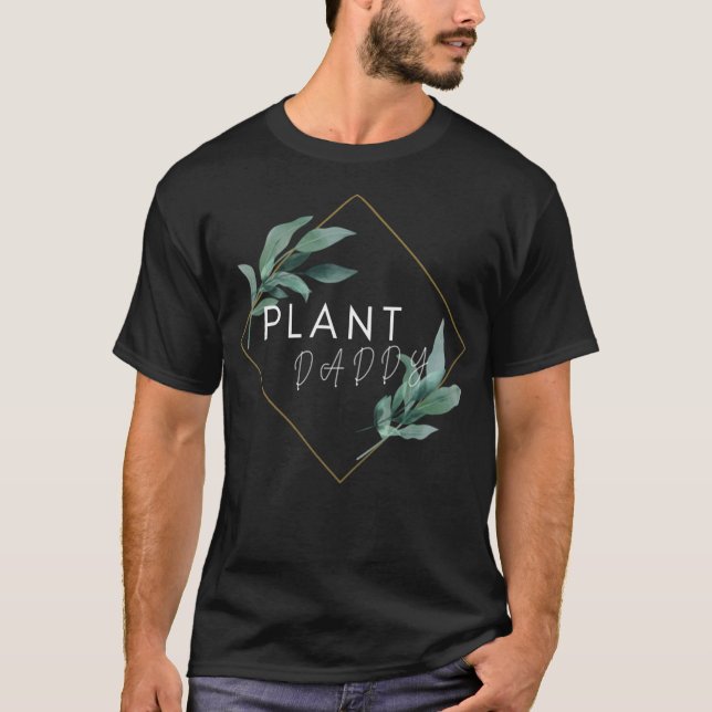 Plantera pappa på svart t shirt (Framsida)