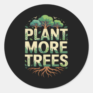 Plantera träd träd hugger jordens dag arbor day na runt klistermärke