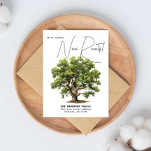 Planterade Nya Rötter Adress Ekträd Vattenfärg Fly