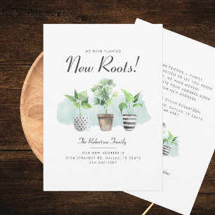 Planterade nya rötter Boho Plants Flytta Adress Meddelande