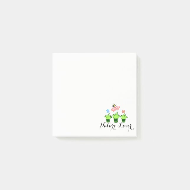 "planterar den nätt blomman" klibbigt noterar, post-it block (Framsida)