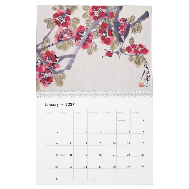 Planterar ledar- konst för österlänningen kalender (Jan 2027)