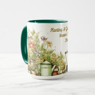 Plantering A Garden Ceramic Mugg