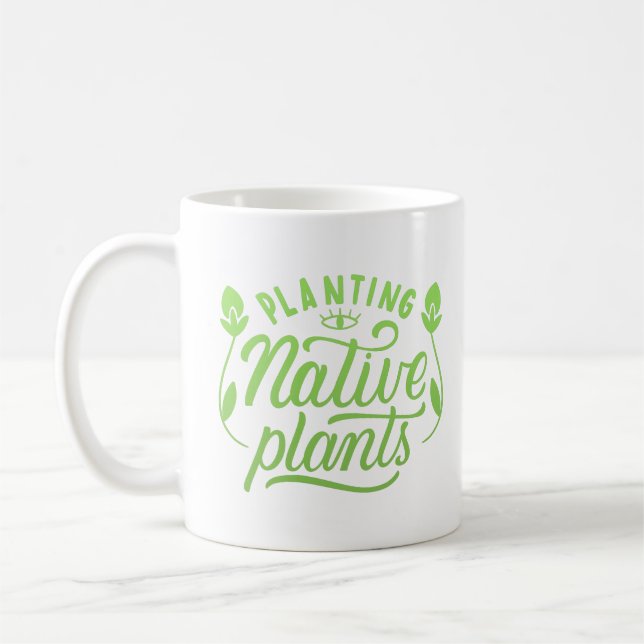 plantering av inhemska växter kaffemugg (Vänster)