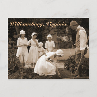 Plantering av utsäde i Colonial Williamsburg Vykort