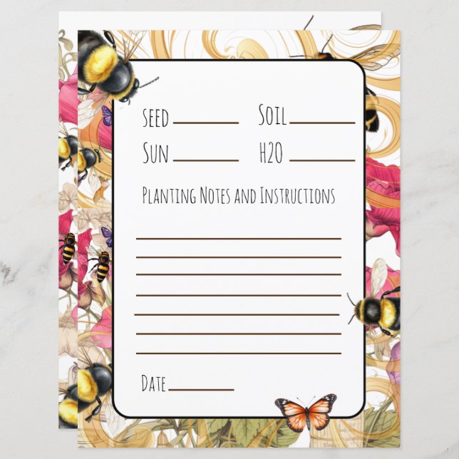 Planteringsanvisningar och anvisningar för utsäde  (Fram/baksida)