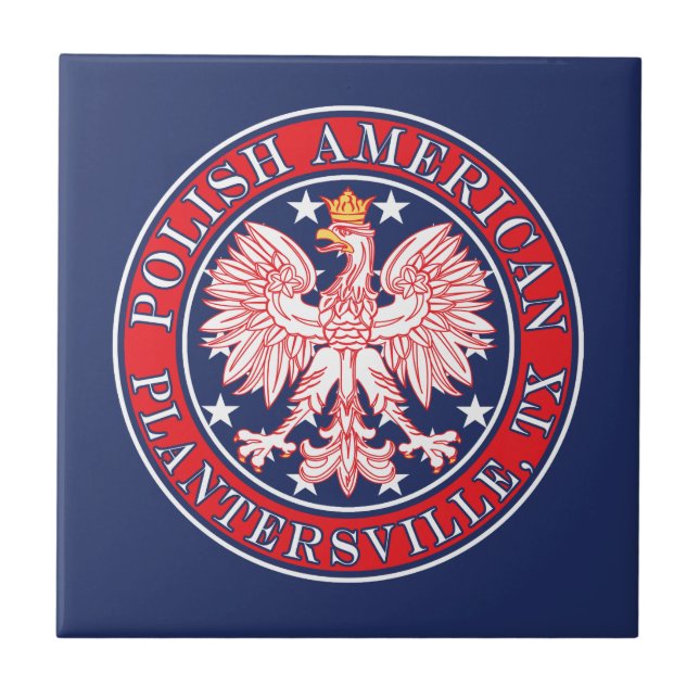 Plantersville Texas Polska amerikanska Eagle Kakelplatta (Framsidan)