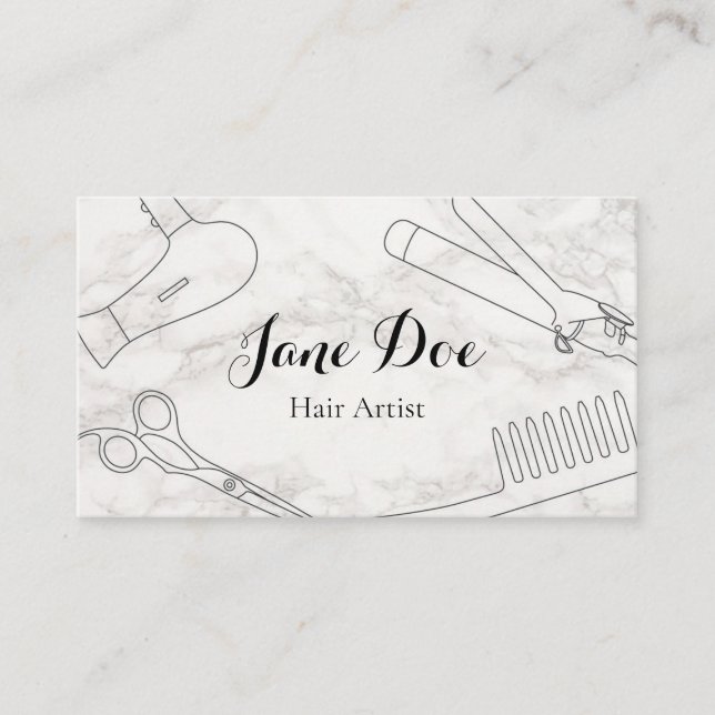 Plantilla de tarjeta de visita Hair Stylist Visitkort (Framsida)