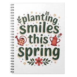 Planting Smiles Farmer Cute Vår Farm Life Anteckningsbok
