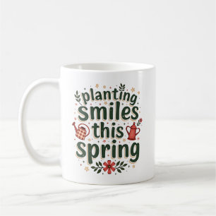 Planting Smiles Farmer Cute Vår Farm Life Kaffemugg