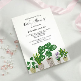 Plantor Babyskare Bloom Greenery Inbjudningar