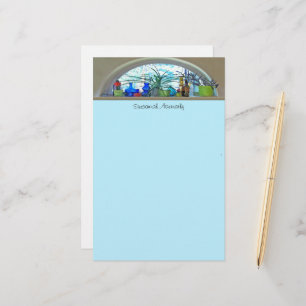 Plantor för glasFlaskor i fönstrets vattenfärgsmal Brevpapper