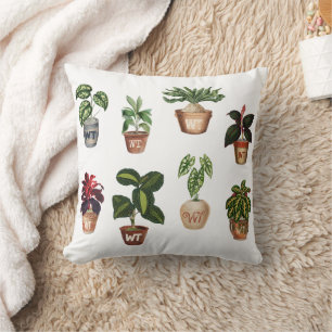 Plantor för vattenfärgade prickar Terracotta Pots Kudde