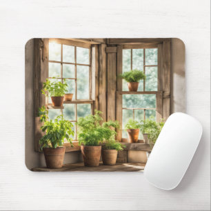Plantor i Sunny Farmhouse Window Musmatta