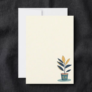 Plantor, monogram initialer tack kort