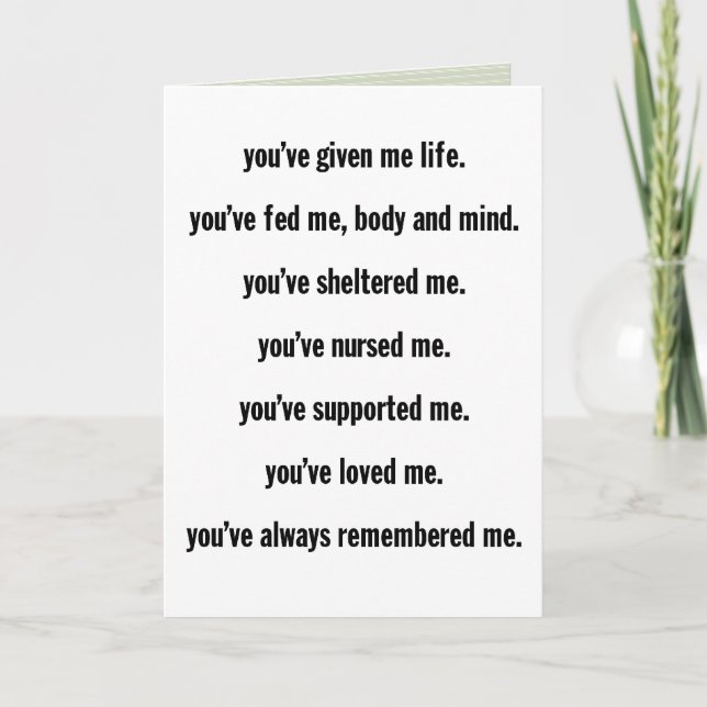 "plantorna?" MORS DAG-KORT Kort (Framsida)