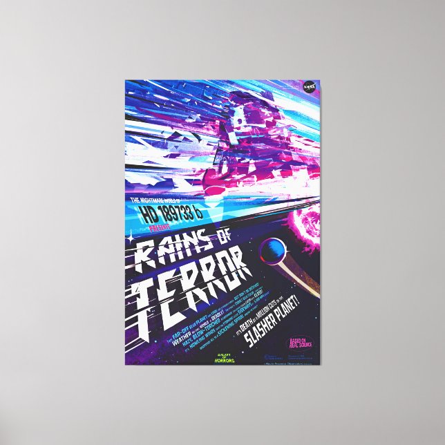 Plantregn av blått glasskal av misstag canvastryck (Framsida)