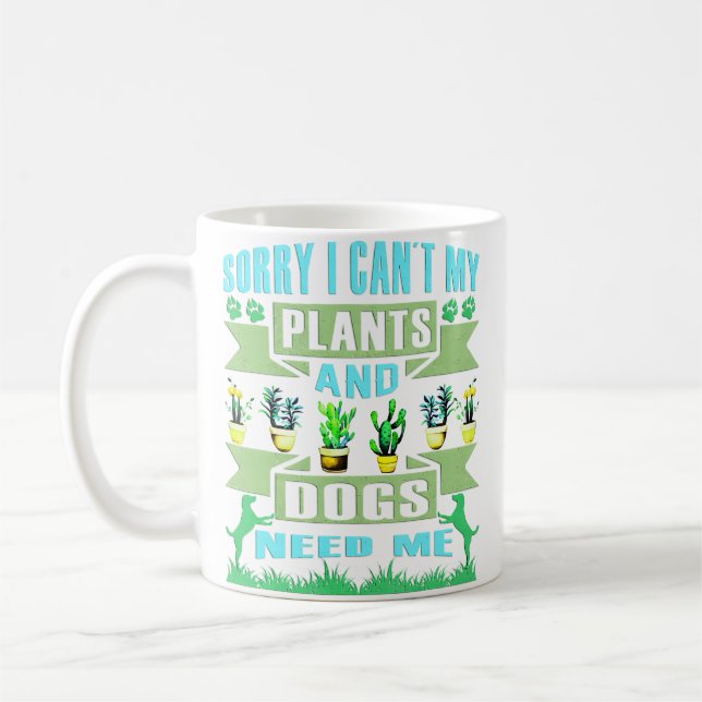 Plants And Dog Lover Gardener Funny Gardening And  Kaffemugg (Vänster)