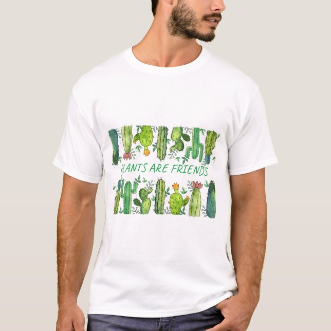 Plants anf Flowers är vänner T Shirt (Framsida)
